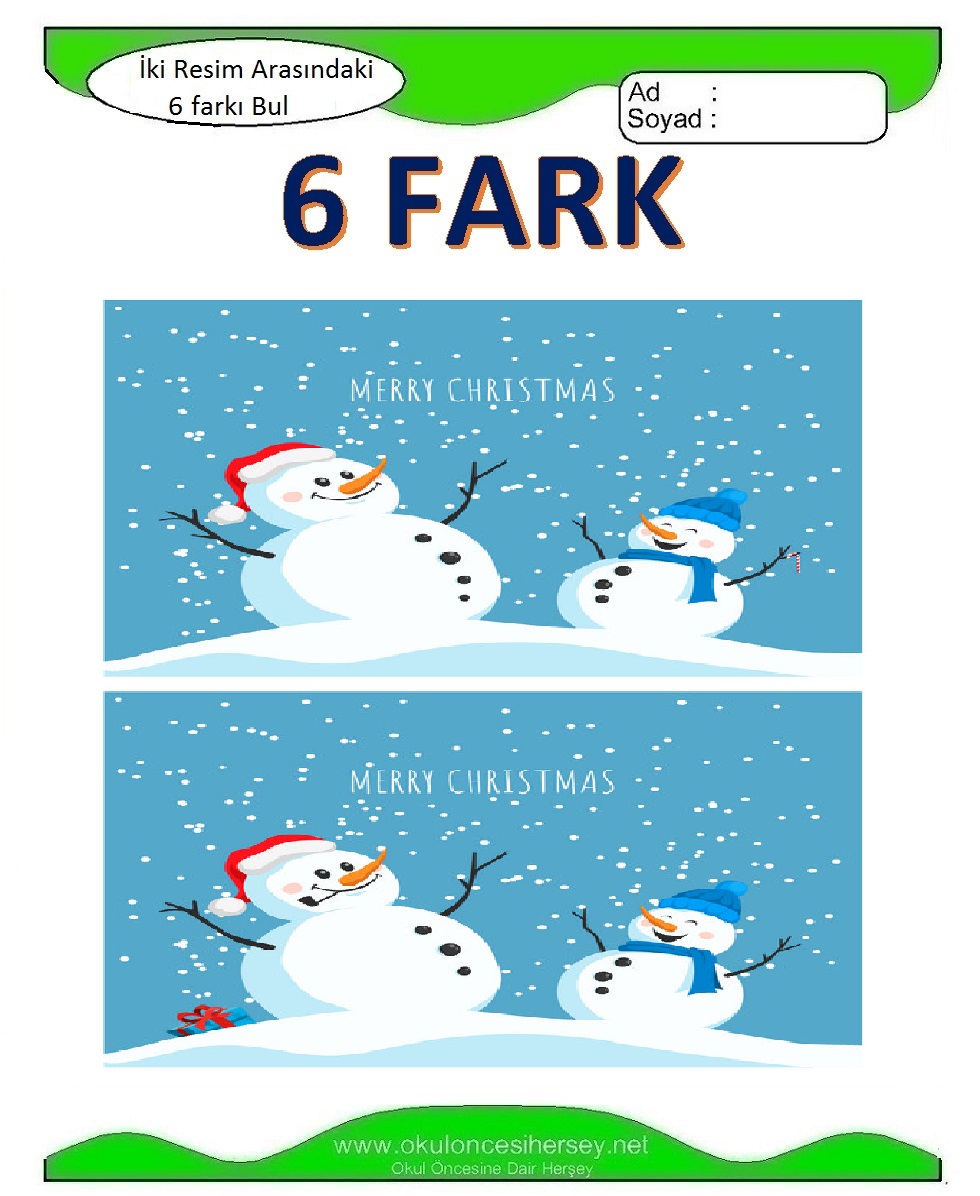 İki Resim Arasındaki 6 Farkı Bul