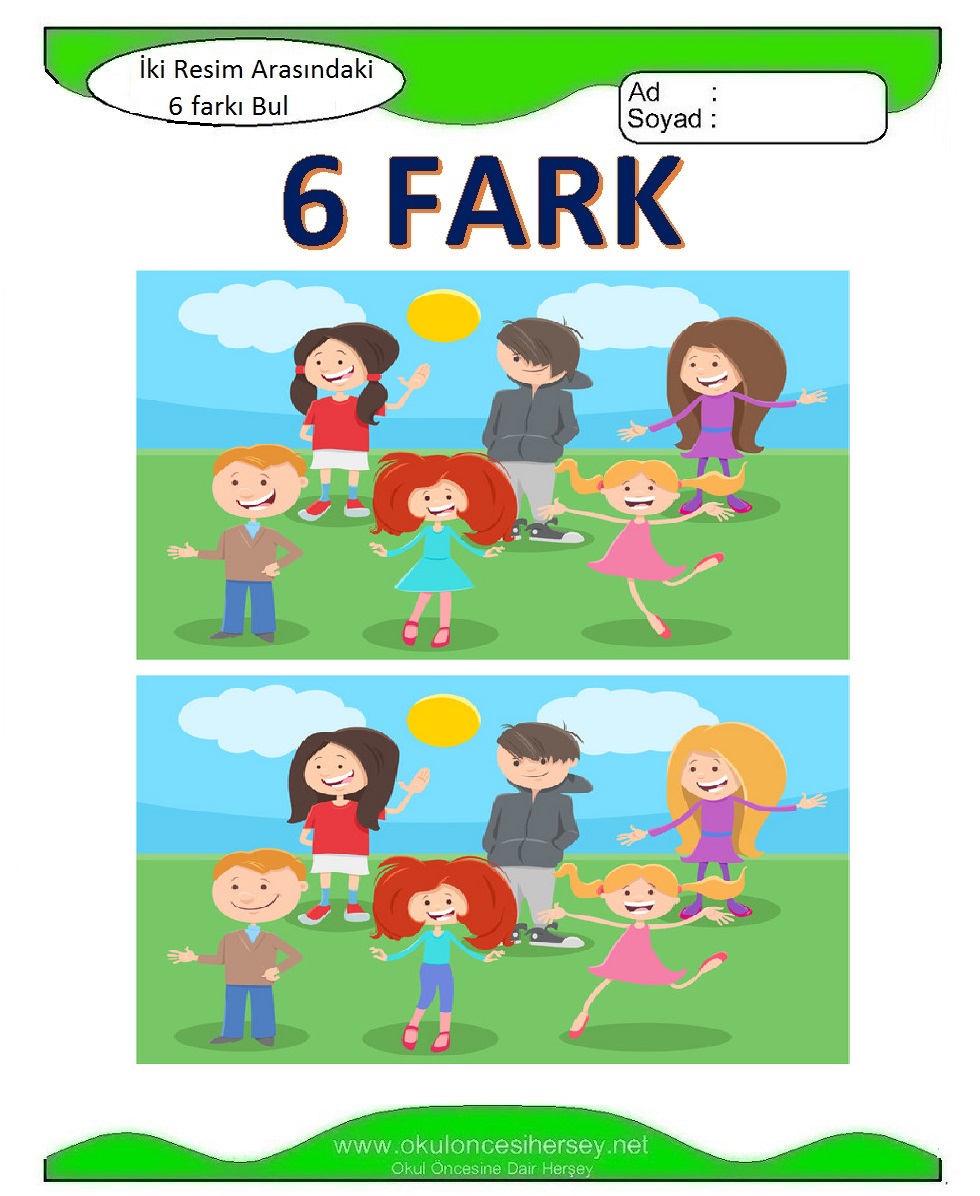 İki Resim Arasındaki 6 Farkı Bul