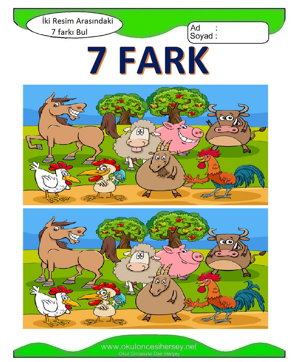 İki Resim Arasındaki 7 Farkı Bul