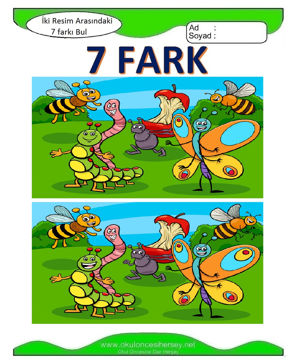 İki Resim Arasındaki 7 Farkı Bul