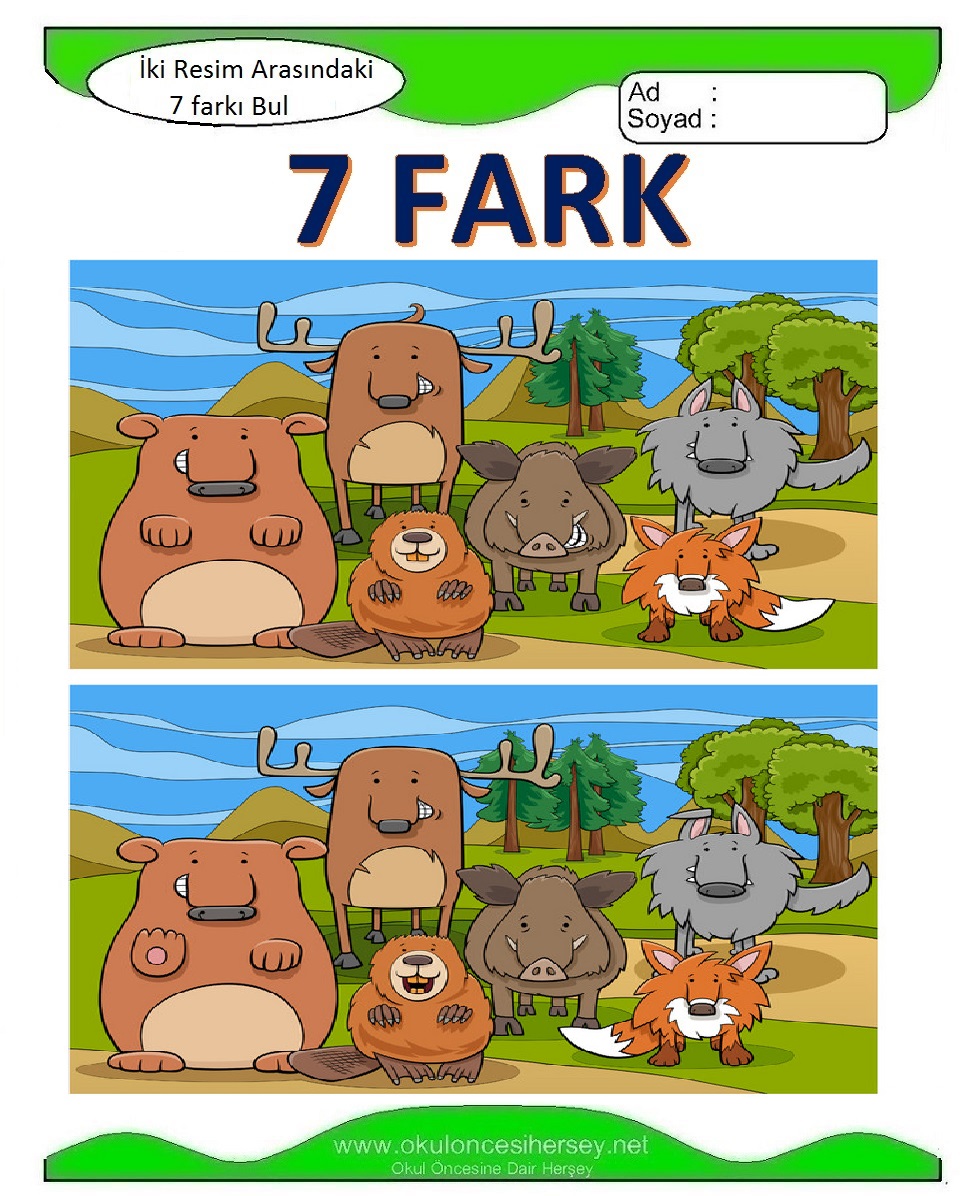 İki Resim Arasındaki 7 Farkı Bul