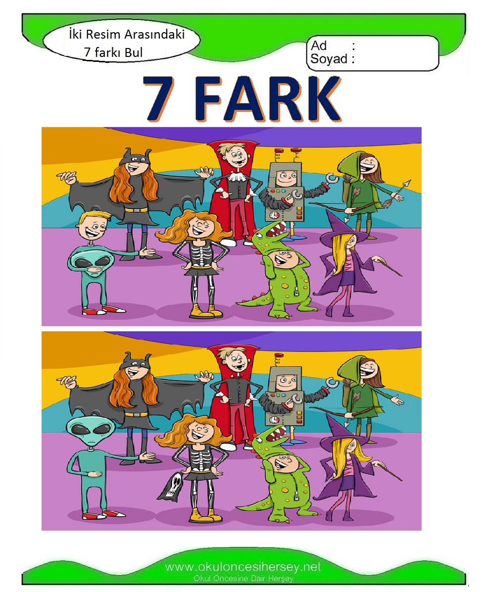 İki Resim Arasındaki 7 Farkı Bul