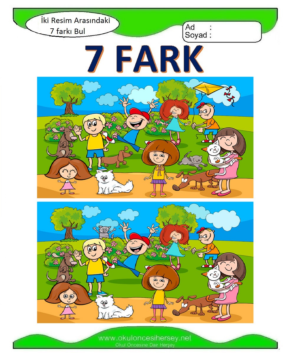 İki Resim Arasındaki 7 Farkı Bul