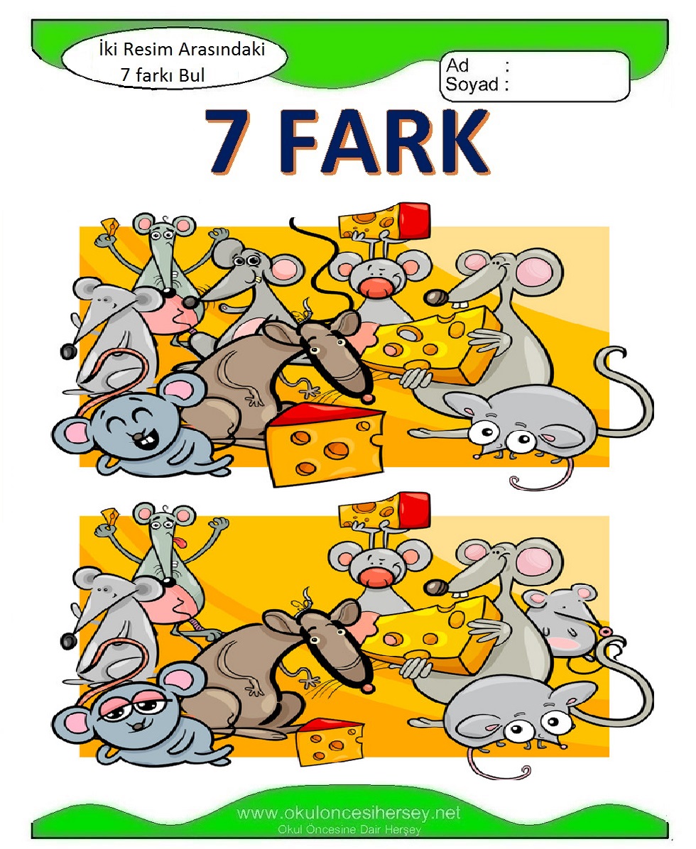 İki Resim Arasındaki 7 Farkı Bul