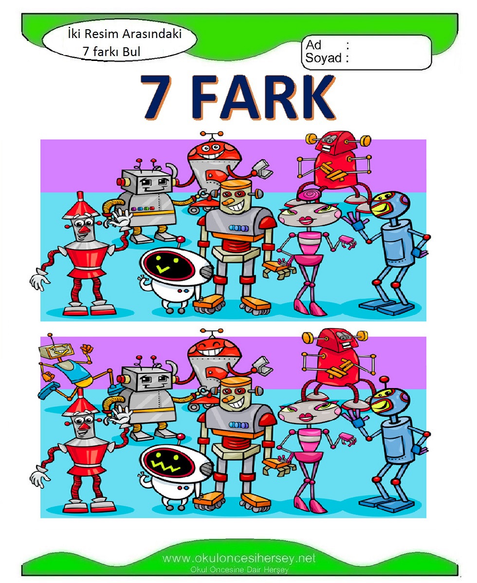 İki Resim Arasındaki 7 Farkı Bul