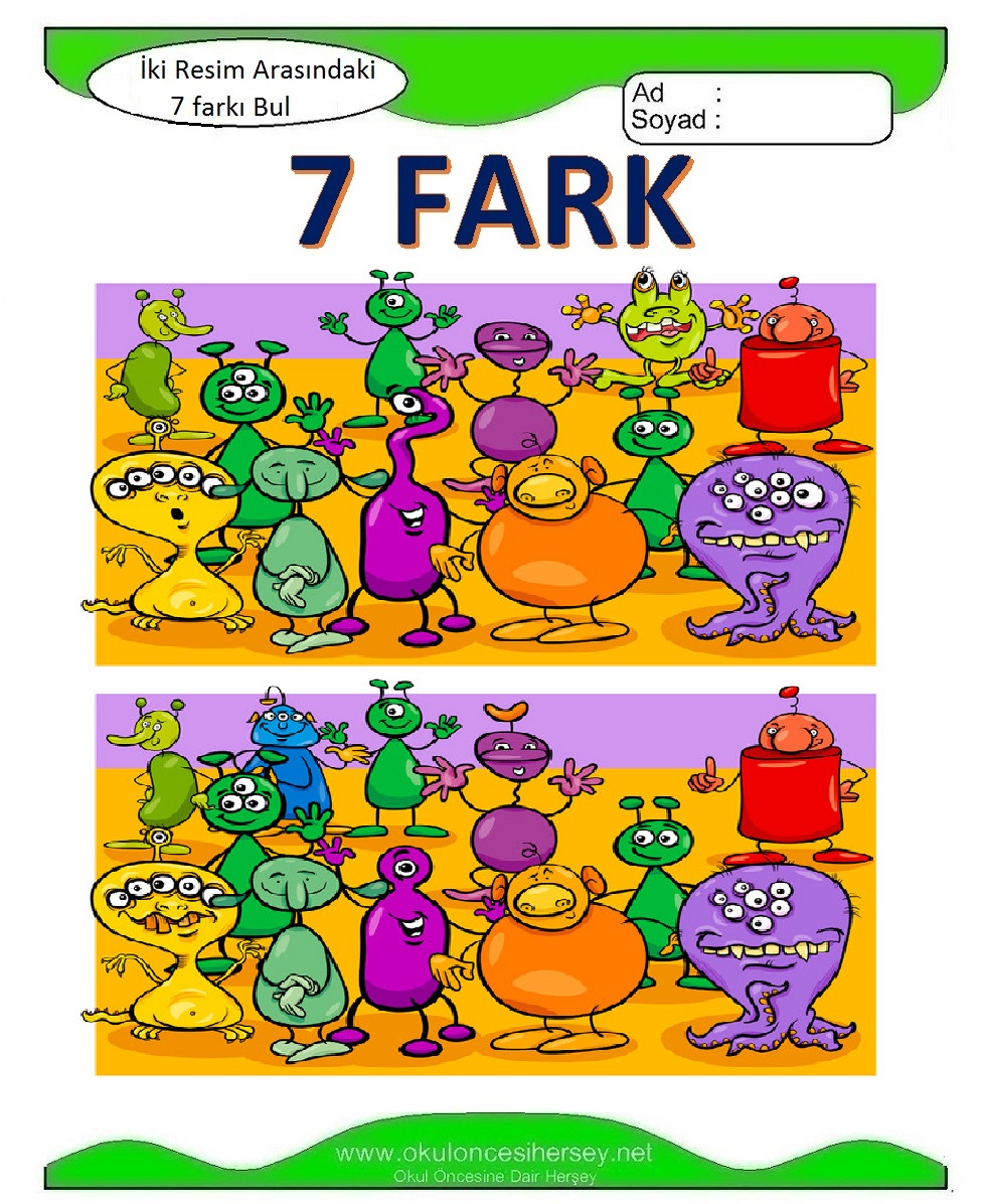 İki Resim Arasındaki 7 Farkı Bul