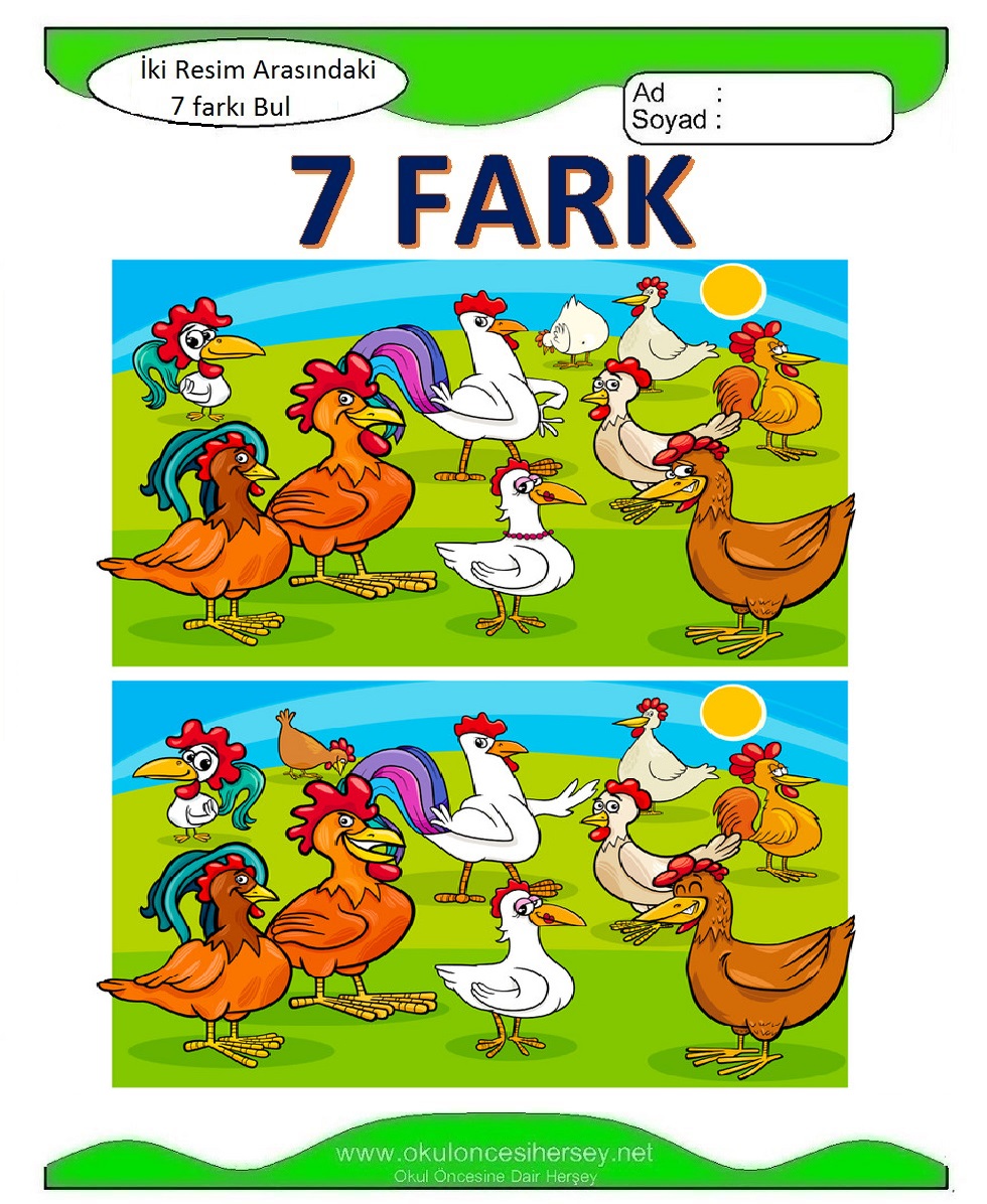 İki Resim Arasındaki 7 Farkı Bul