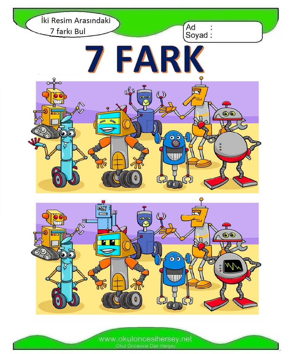 İki Resim Arasındaki 7 Farkı Bul