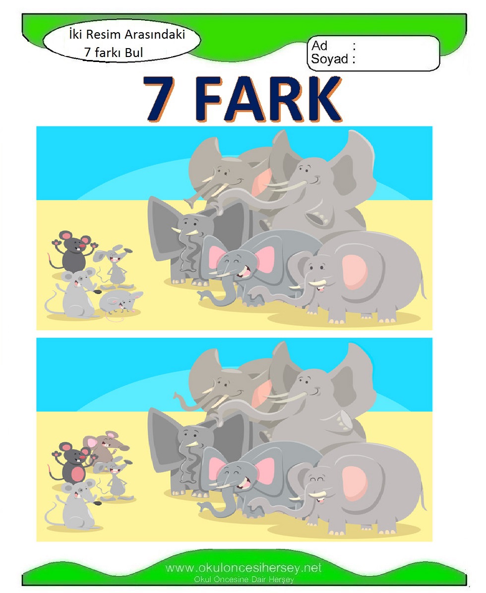 İki Resim Arasındaki 7 Farkı Bul