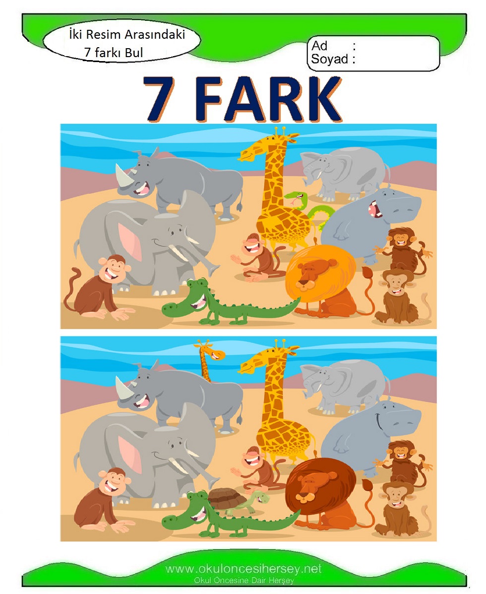 İki Resim Arasındaki 7 Farkı Bul