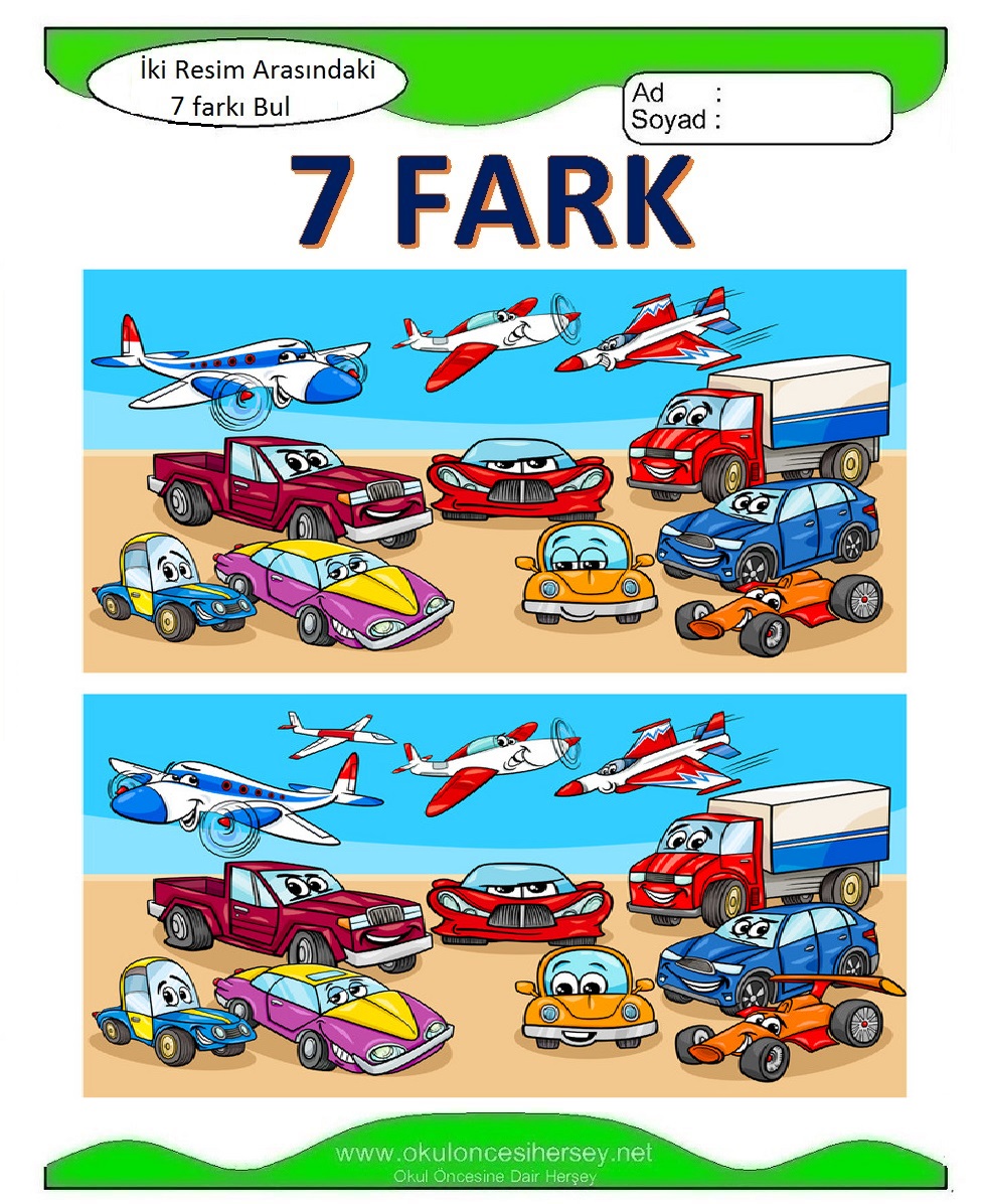 İki Resim Arasındaki 7 Farkı Bul