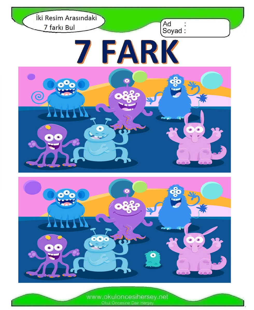 İki Resim Arasındaki 7 Farkı Bul