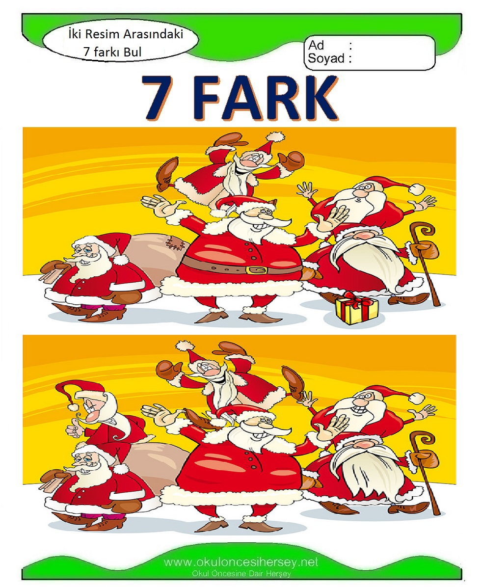 İki Resim Arasındaki 7 Farkı Bul