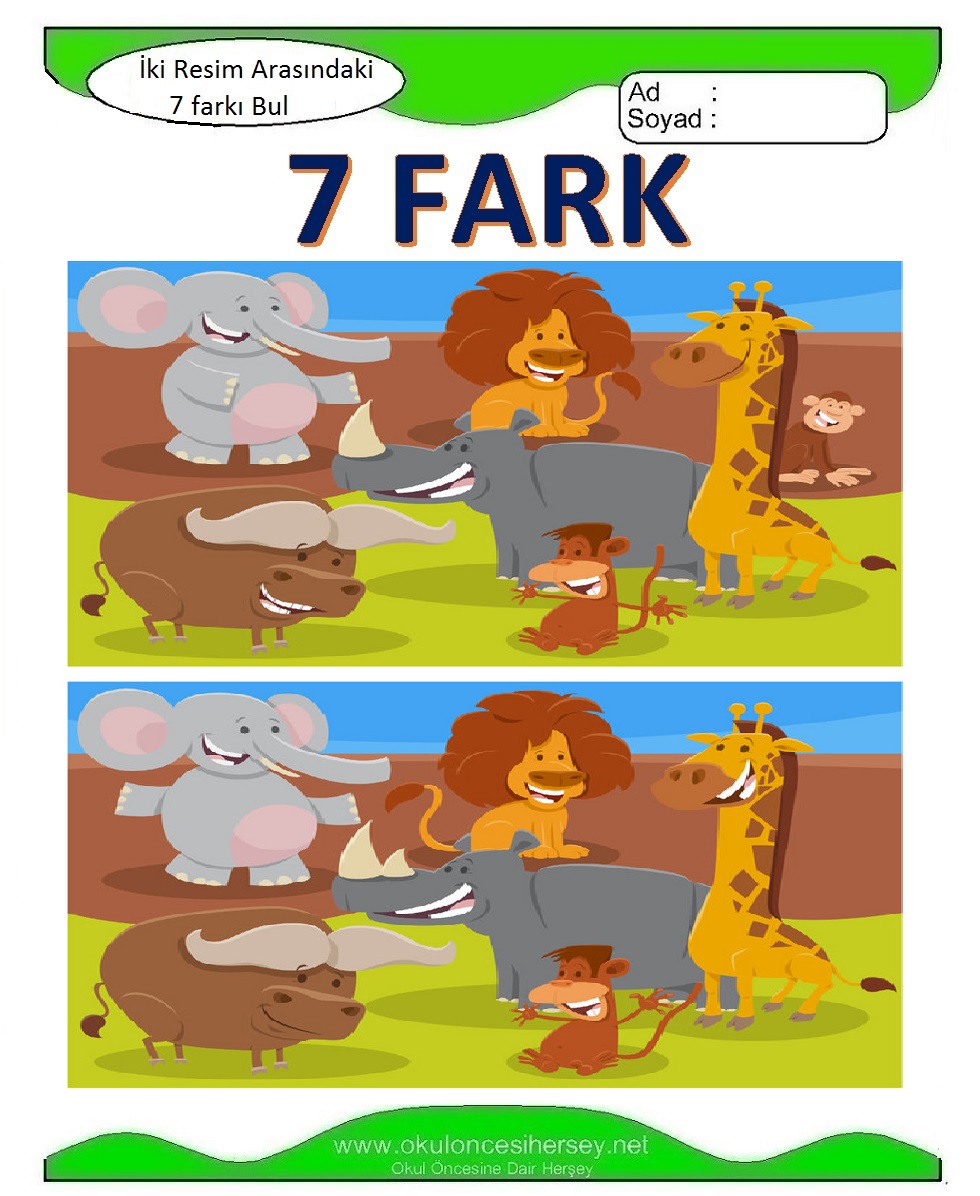 İki Resim Arasındaki 7 Farkı Bul