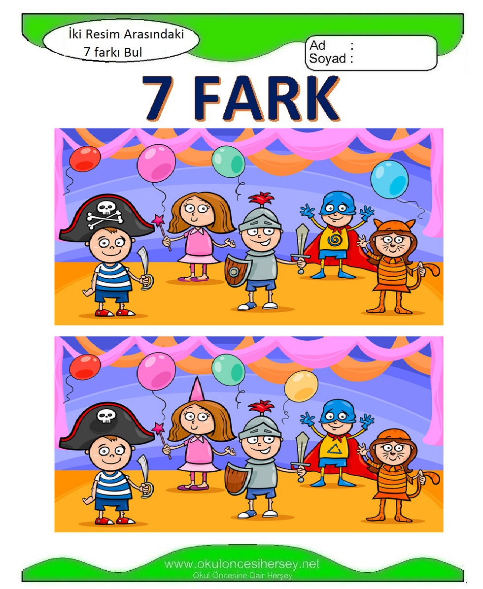 İki Resim Arasındaki 7 Farkı Bul