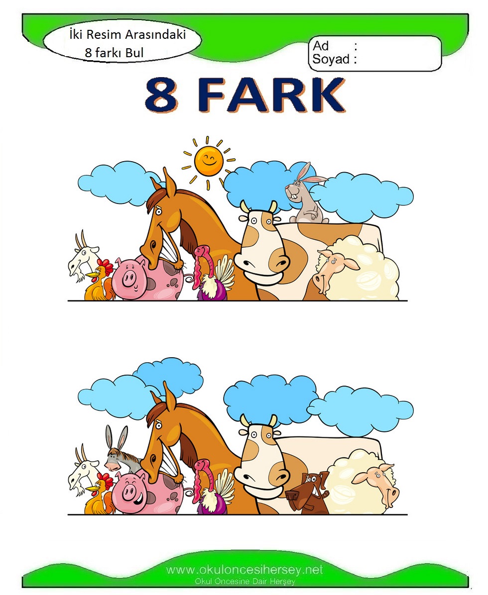 İki Resim Arasındaki 8 Farkı Bul