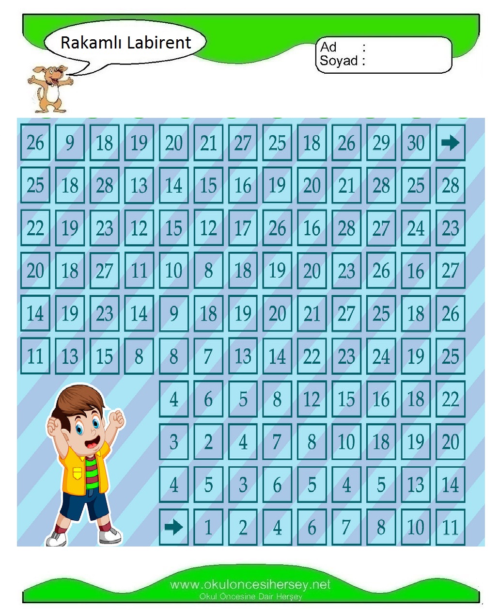 Rakamlı Labirent Bulmaca