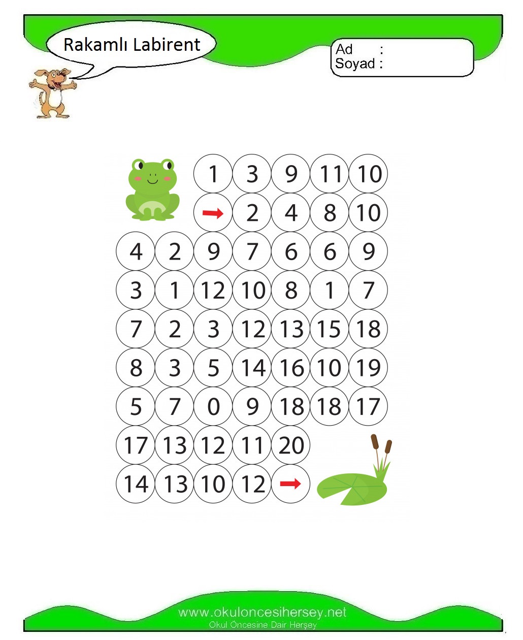 Rakamlı Labirent Bulmaca