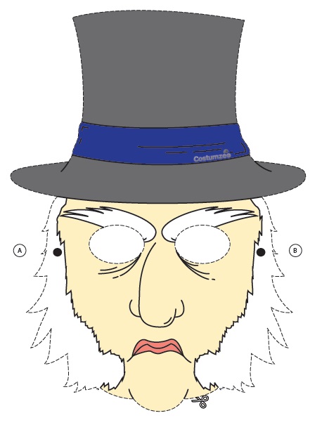 Çocuklar İçin  Cadı Hazır Maske Şablonları 
