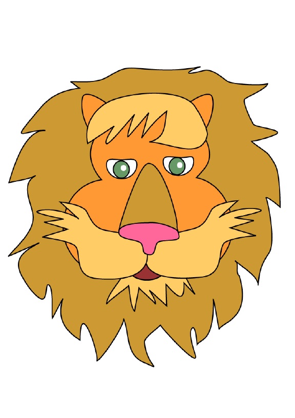 Çocuklar İçin  Aslan Hazır Maske Şablonları 