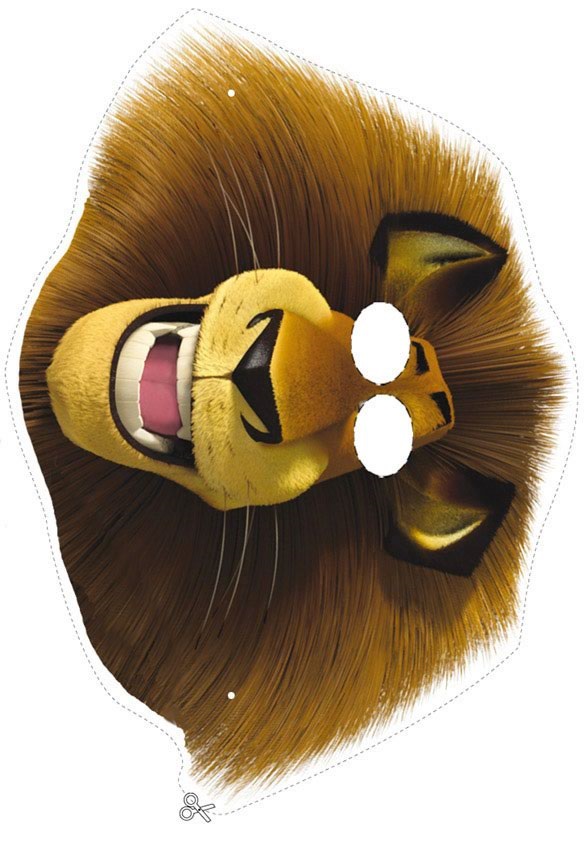 Çocuklar İçin  Aslan Hazır Maske Şablonları 