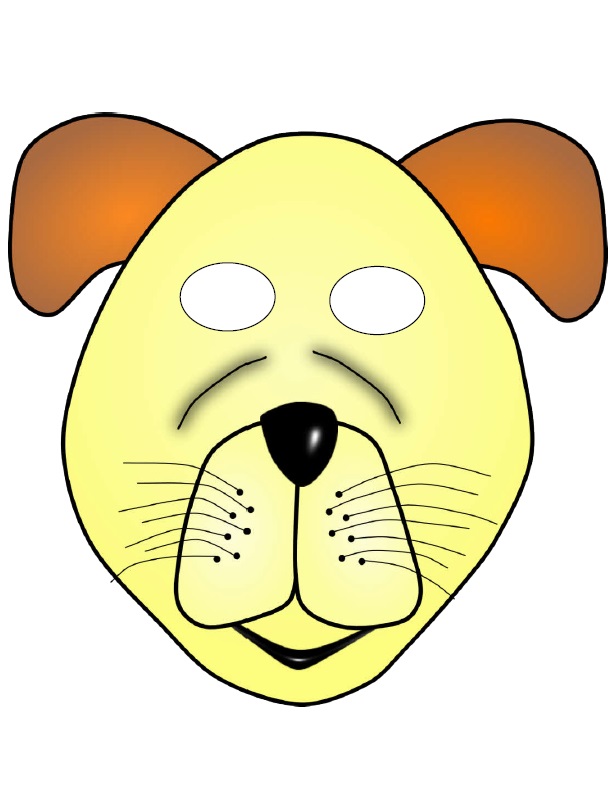 Çocuklar İçin  Köpek Hazır Maske Şablonları 