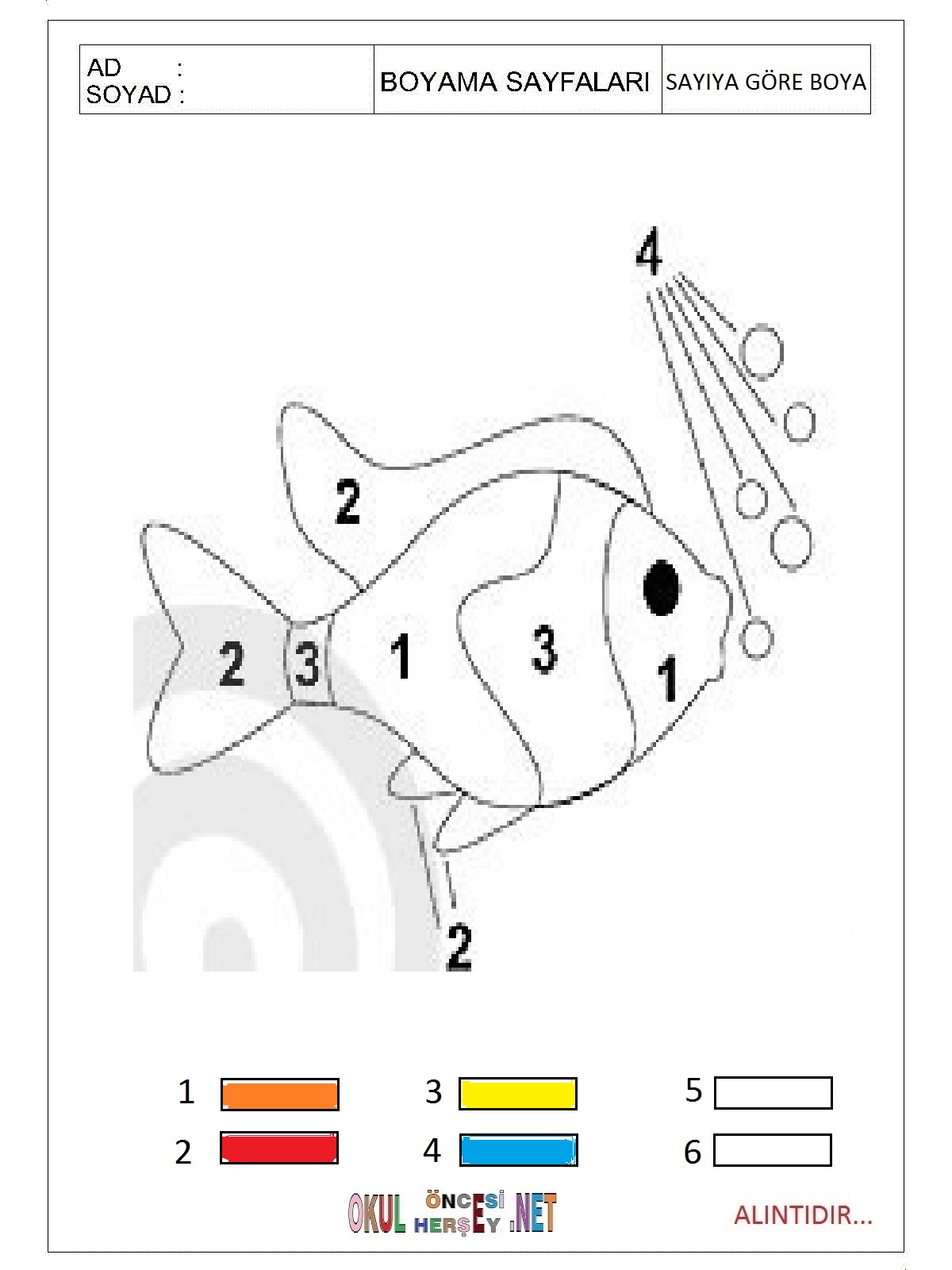 Rakama Göre Boyama Sayfaları 11