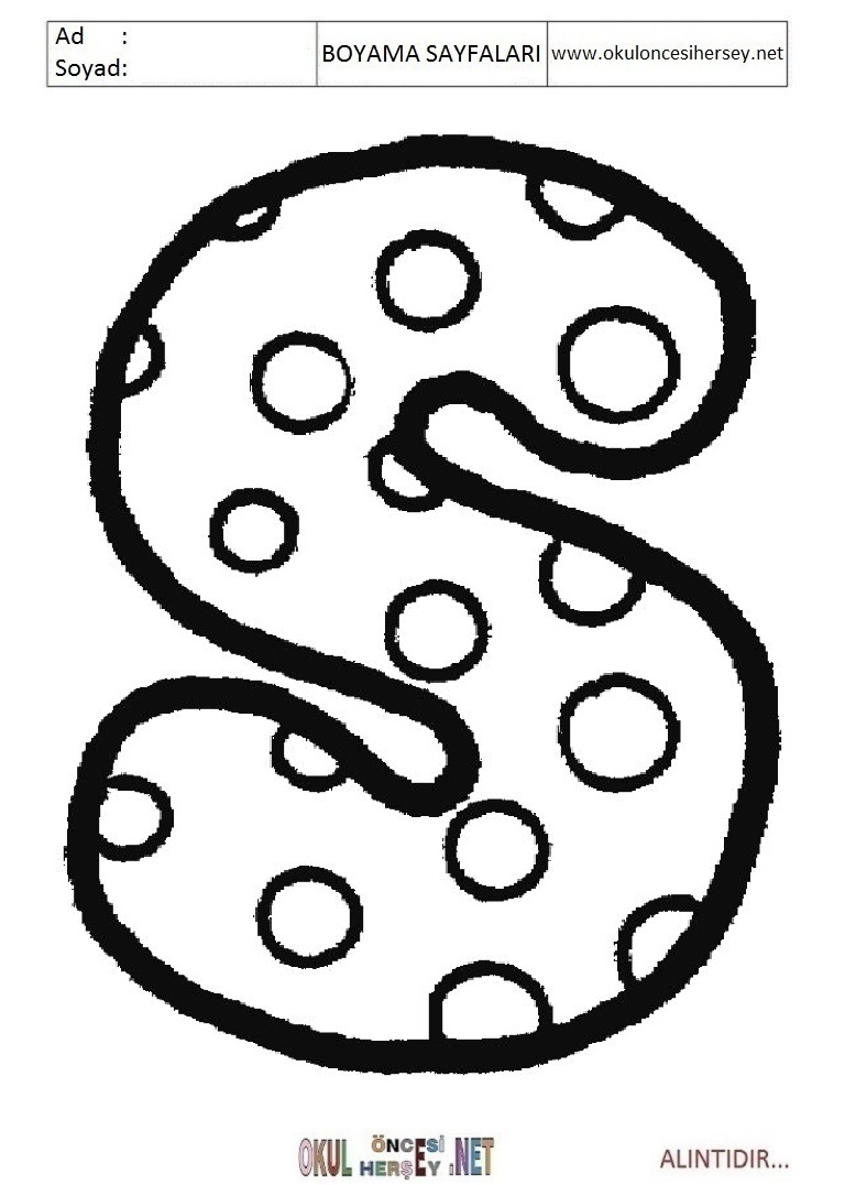 Harfler Boyama Sayfaları