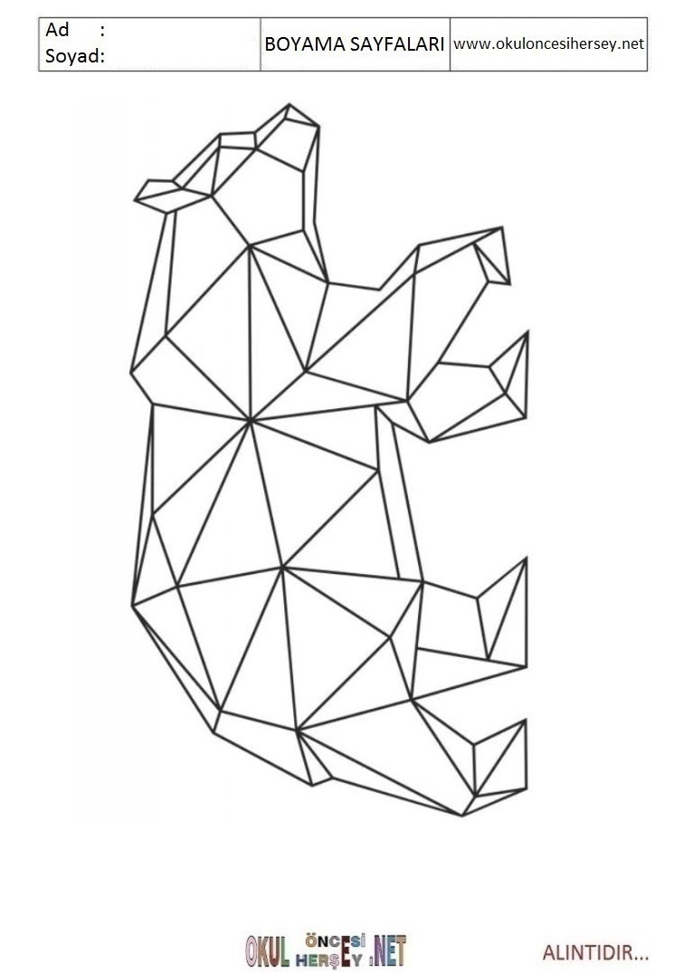 Çocuklar İçin  Geometrik-Cisimler Boyama Sayfaları 