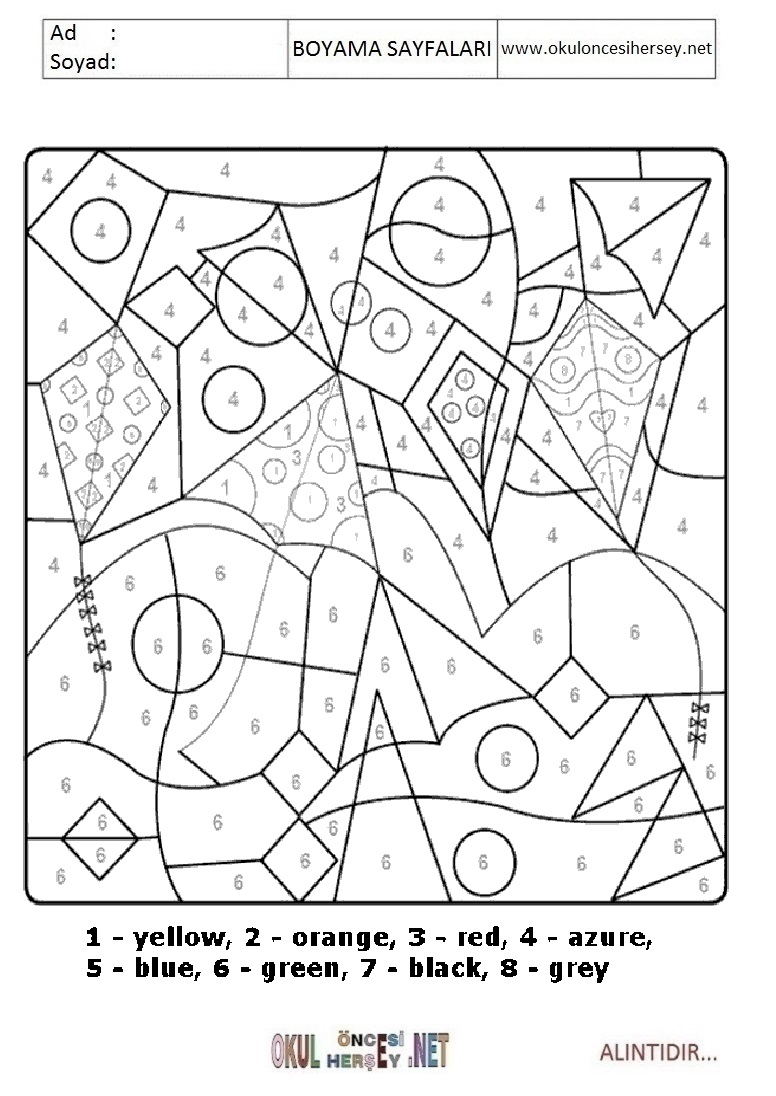 Rakama Göre Boya- Sayıya göre boya