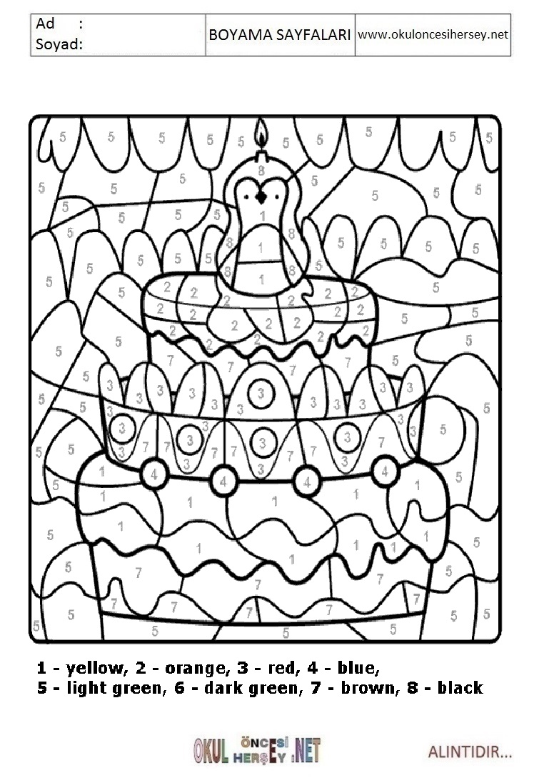 Rakama Göre Boya- Sayıya göre boya