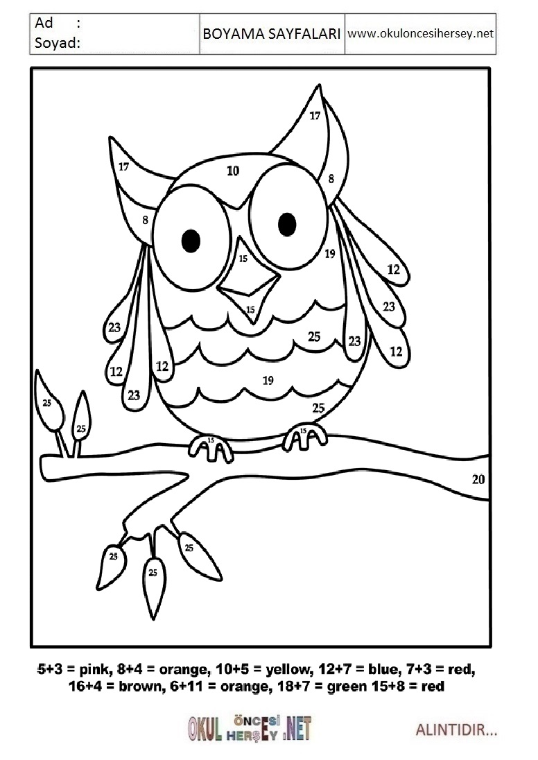 Rakama Göre Boya- Sayıya göre boya