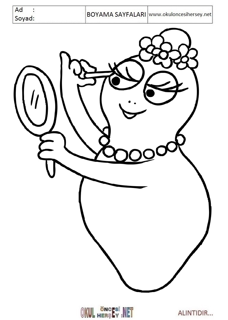 Çocuklar İçin Barbapapa Boyama Sayfaları 