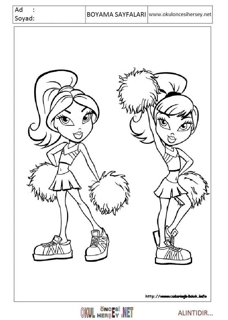 Çocuklar İçin Bratz Boyama Sayfaları 