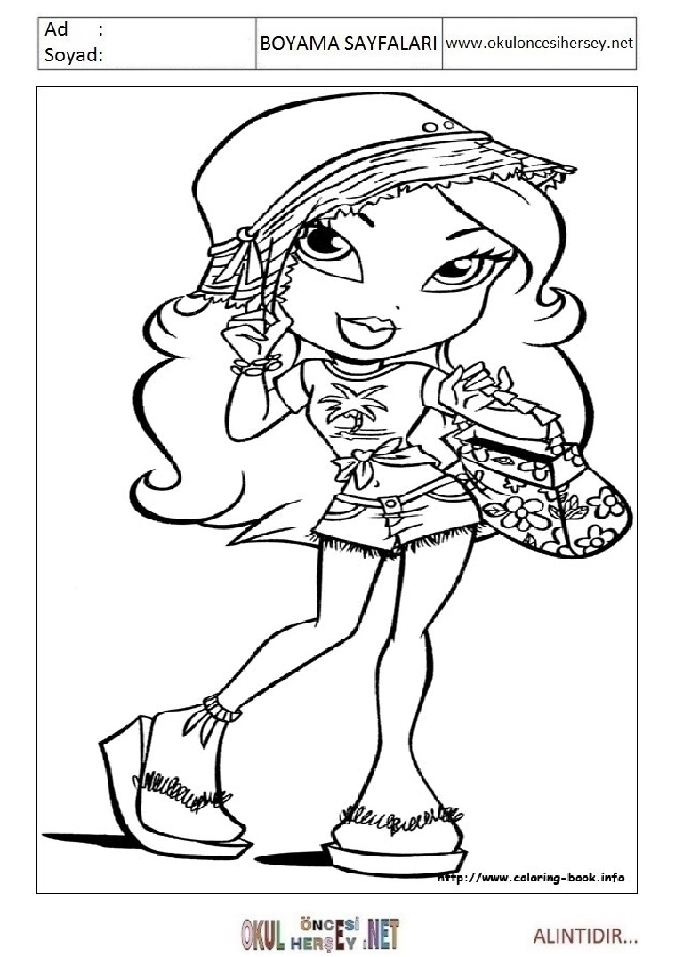 Çocuklar İçin Bratz Boyama Sayfaları 