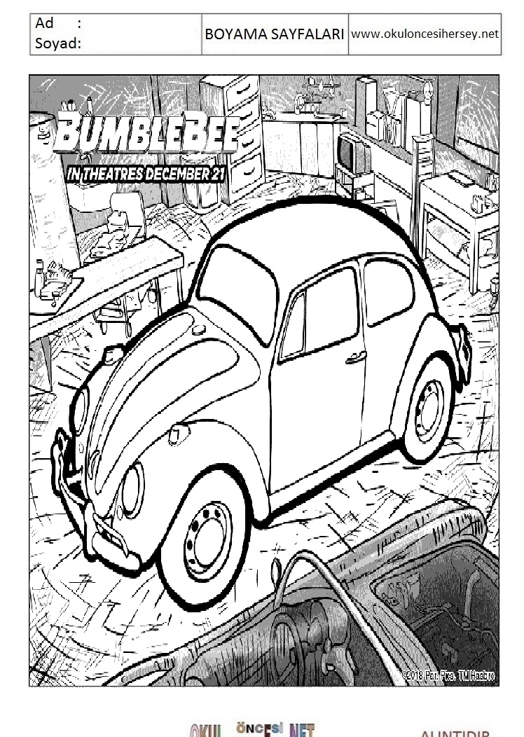 Çocuklar İçin Bumble Bee Boyama Sayfaları 