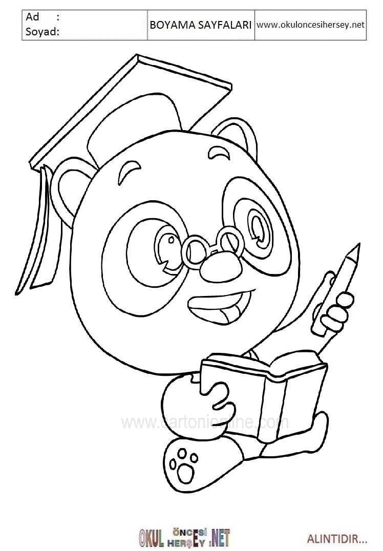 Çocuklar İçin Doktor Panda Boyama Sayfaları 