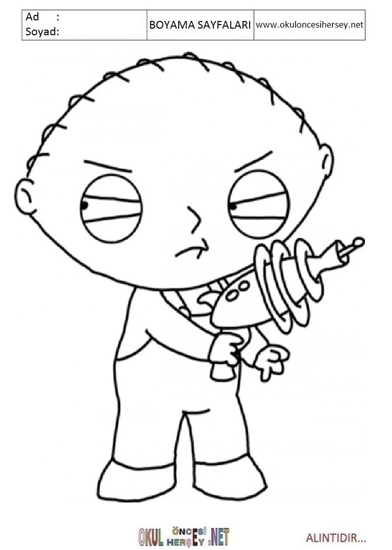 Çocuklar İçin Family Guy Boyama Sayfaları 