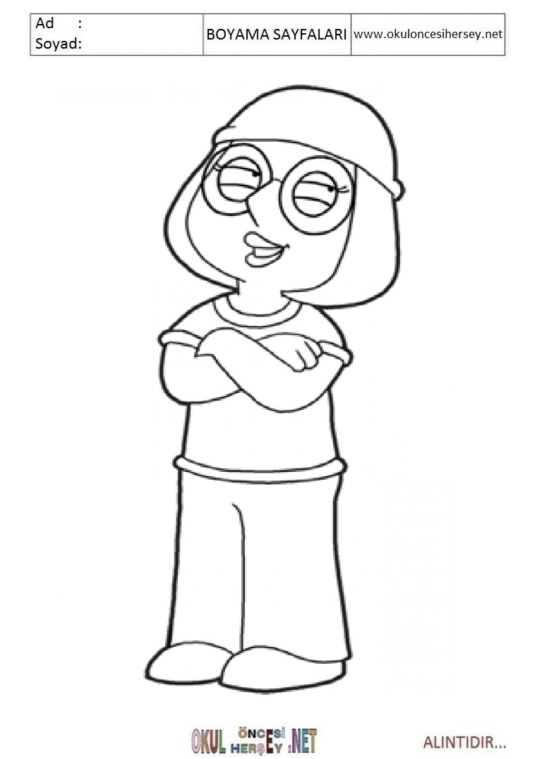 Çocuklar İçin Family Guy Boyama Sayfaları 