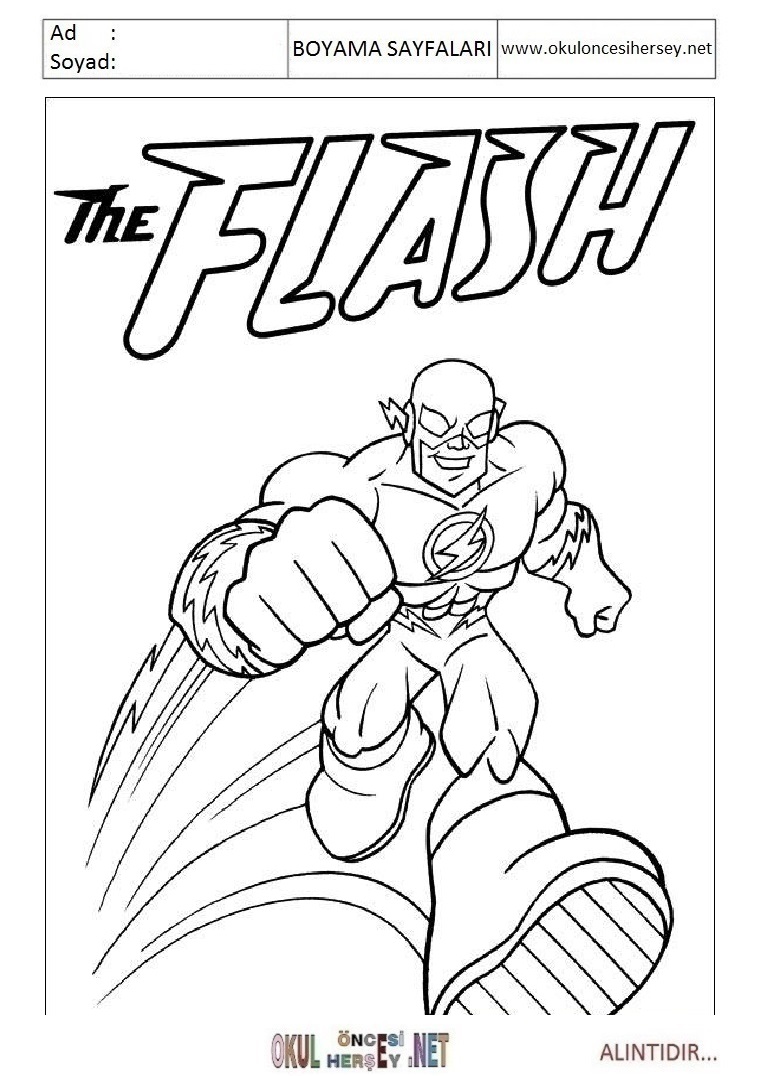 Çocuklar İçin Flash Boyama Sayfaları 
