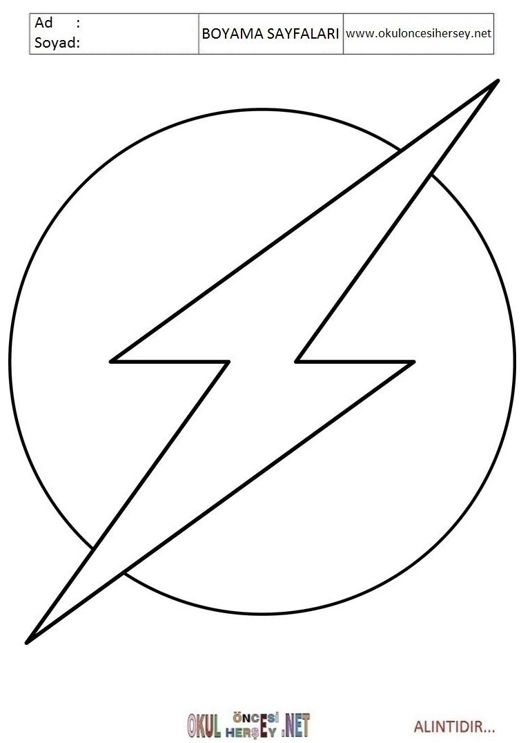 Çocuklar İçin Flash Boyama Sayfaları 