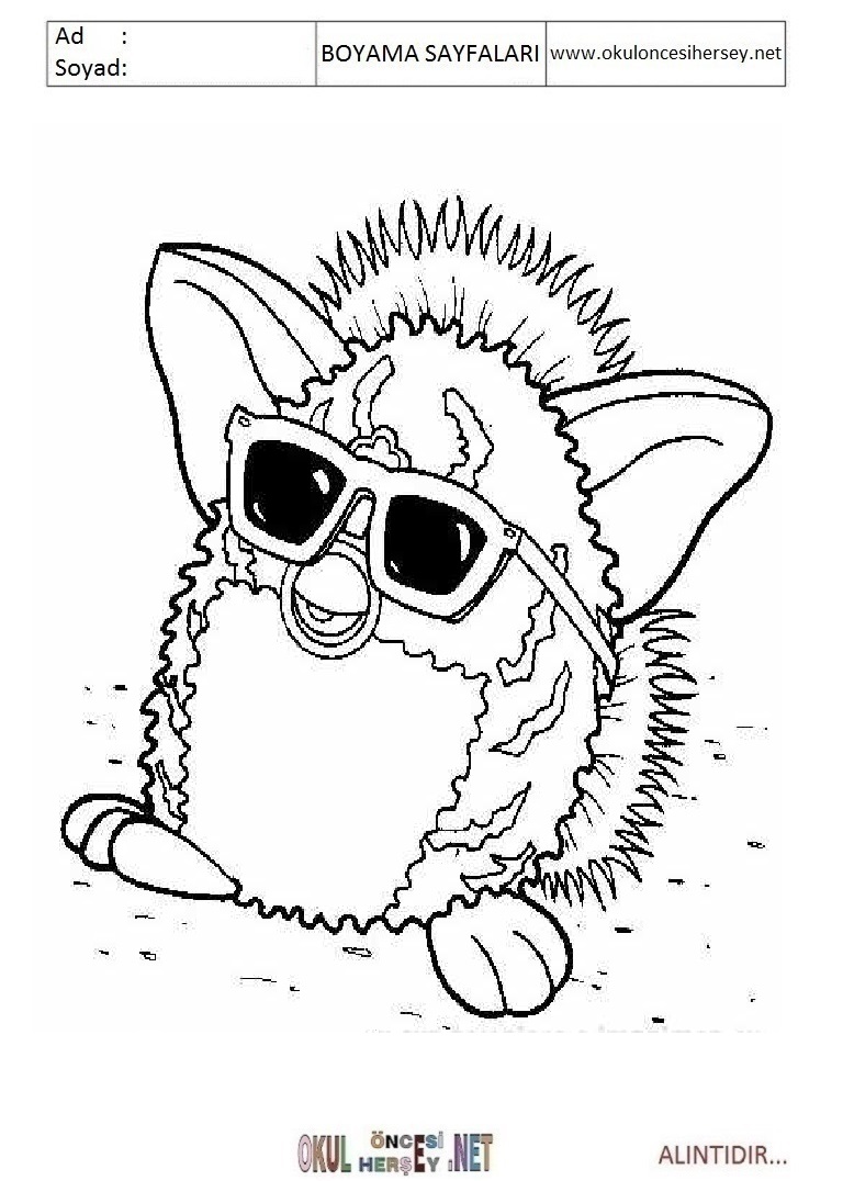 Çocuklar İçin Furby Boyama Sayfaları 