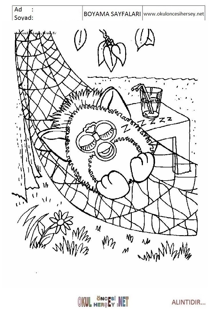 Çocuklar İçin Furby Boyama Sayfaları 