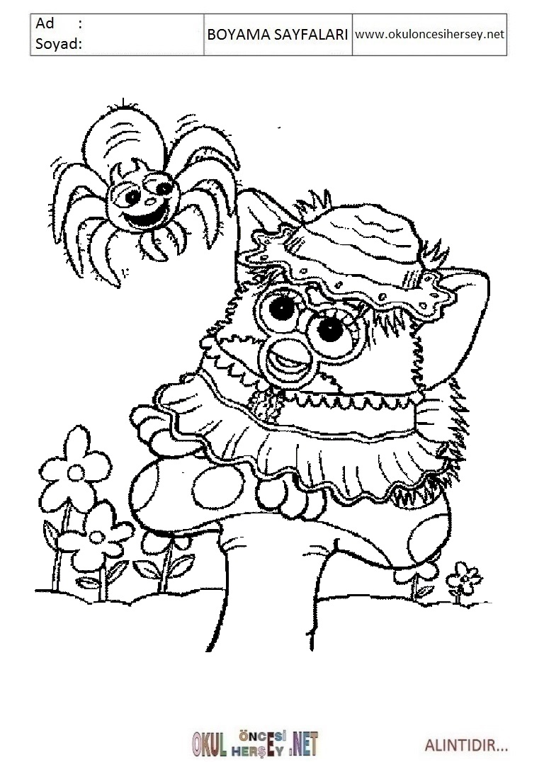 Çocuklar İçin Furby Boyama Sayfaları 
