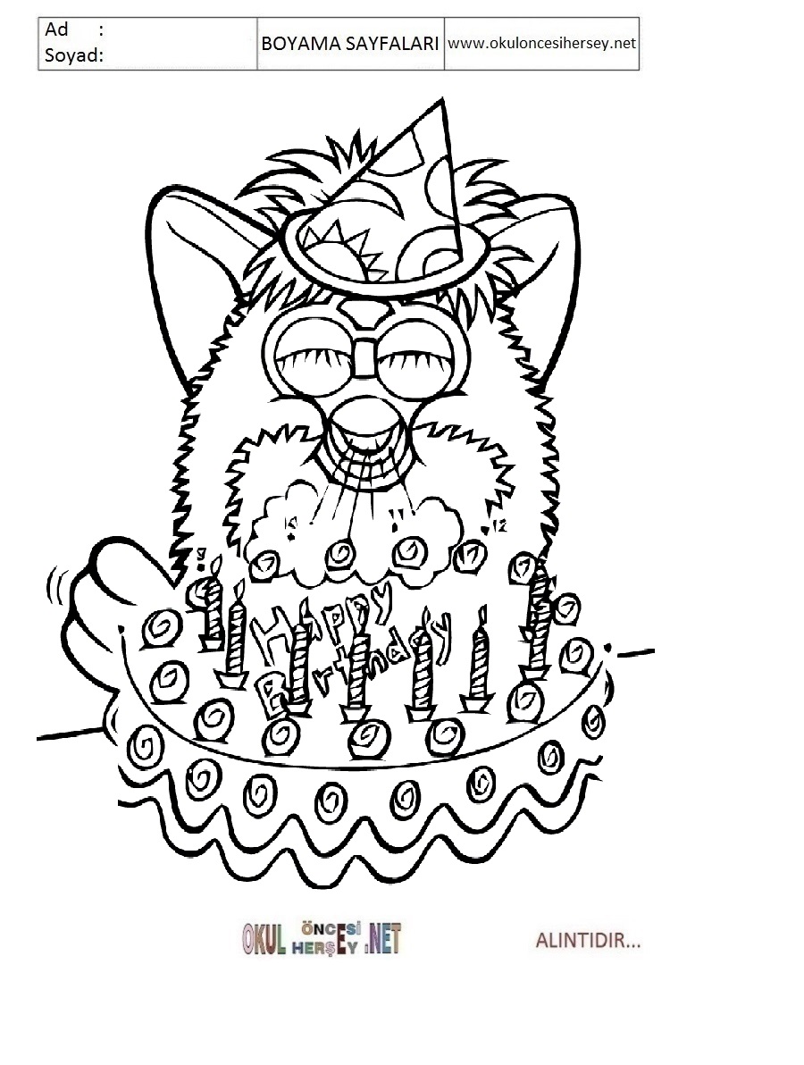 Çocuklar İçin Furby Boyama Sayfaları 