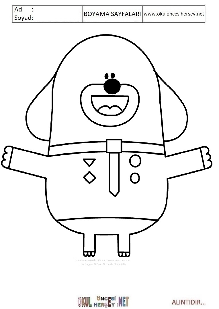 Çocuklar İçin Hey Duggee Boyama Sayfaları 