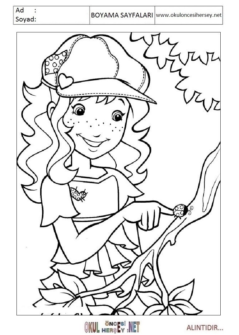 Çocuklar İçin Holly Hobbie Boyama Sayfaları 