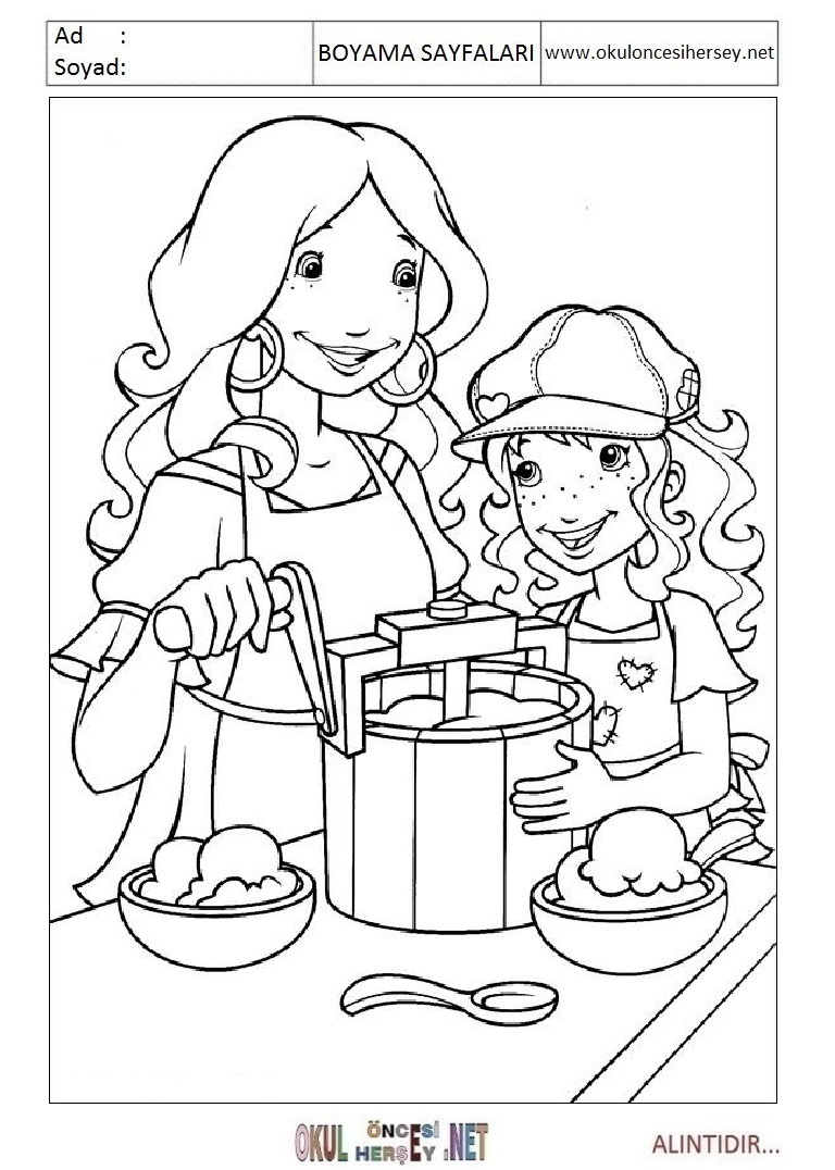Çocuklar İçin Holly Hobbie Boyama Sayfaları 