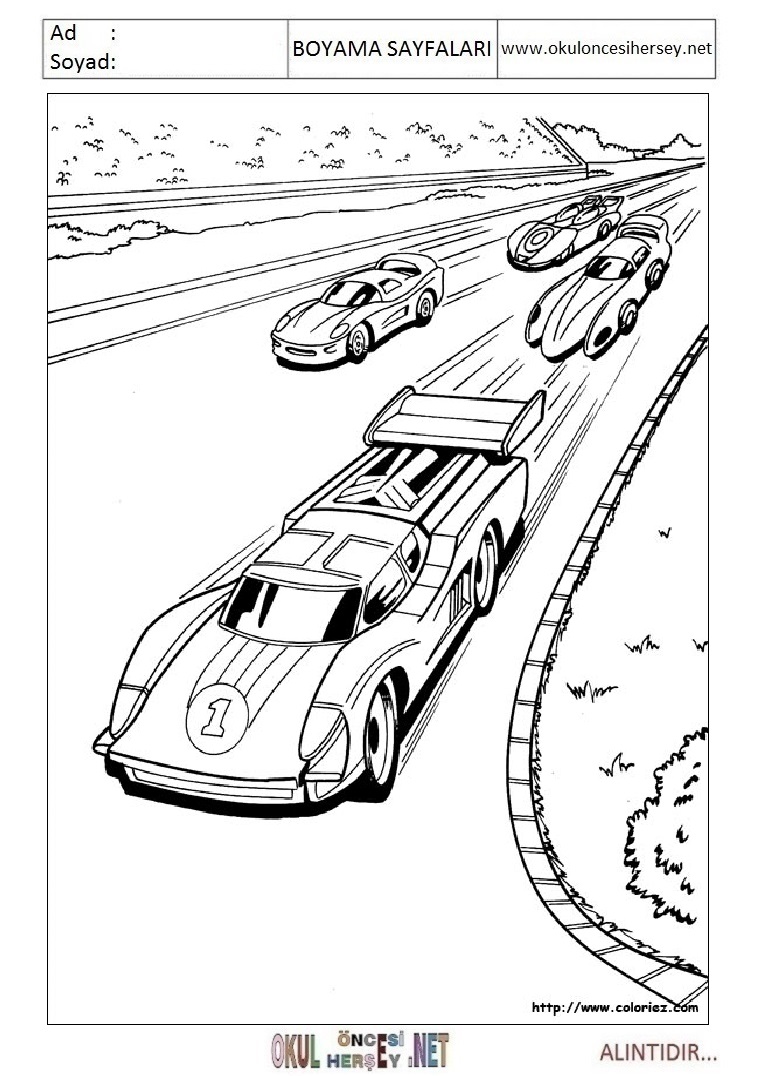 Çocuklar İçin Hot Wheels Boyama Sayfaları 