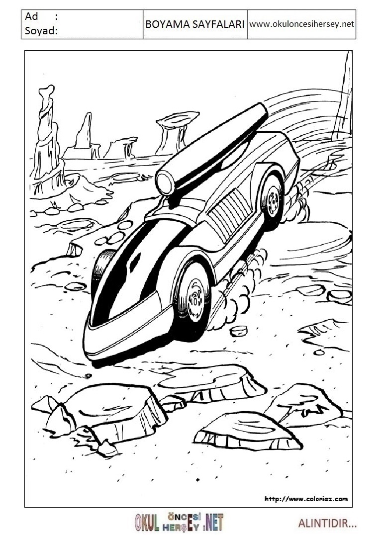 Çocuklar İçin Hot Wheels Boyama Sayfaları 